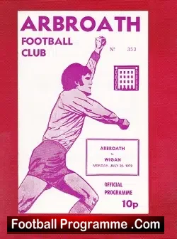 Arbroath v Wigan Athletic 1979 - Anglo Scottish Cup - football programme