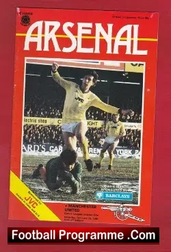 Arsenal v Manchester United 1985 - football programme