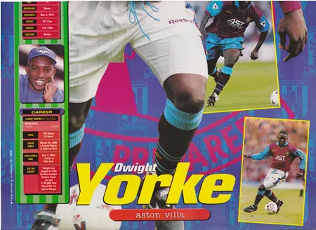 Aston Villa Dwight Yorke Signed Picture Autograph Poster
