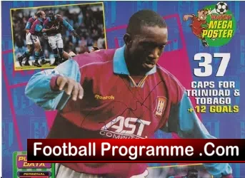 Aston Villa Dwight Yorke Signed Picture Autograph Poster