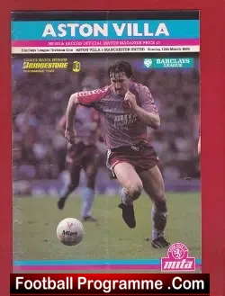 Aston Villa v Manchester United 1989 – Multi Autographed Man Utd