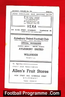 Aylesbury United v Willesden 1949