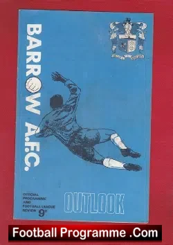 Barrow v Mansfield Town 1968 - Multi Autographed Signed - football programme