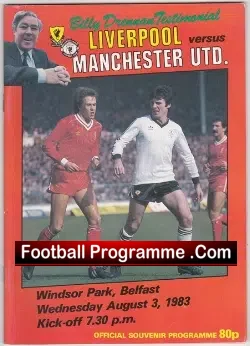 Billy Drennan Testimonial Liverpool 1983 - football programme