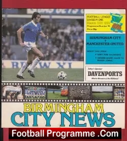Birmingham City v Manchester United 1982 - football programme