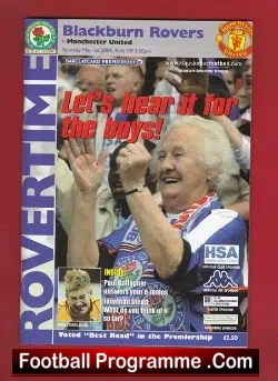 Blackburn Rovers v Manchester United 2004 - football programme