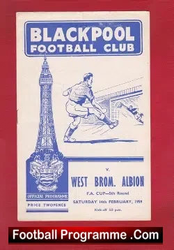Blackpool v WBA 1959 - FA Cup - football programme