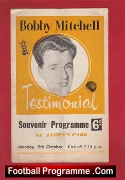 Bobby Mitchell Football Testimonial Newcastle United 1961