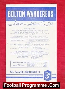 Bolton Wanderers v Manchester United 1953