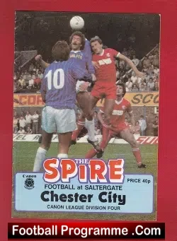 Chesterfield v Chester City 1983 - Multi Autographed - football programme