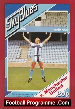Coventry City v Manchester United 1981 - Ron Atkinson Debut - football programme