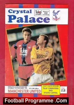 Crystal Palace v Manchester United 1991 - football programme