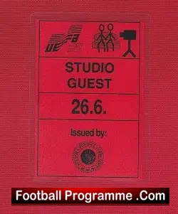 Denmark v Germany 1992 – Laminated Pass Ticket Euro 92