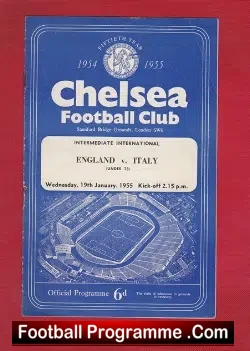 England v Italy 1955 – Under 23 International – Duncan Edwards