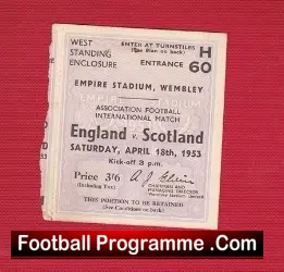 England v Scotland 1953 – Football Ticket Wembley