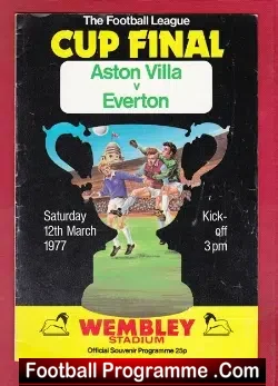 Everton v Aston Villa 1977 - League Cup Final - football programme