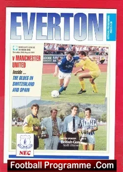 Everton v Manchester United 1991 - football programme