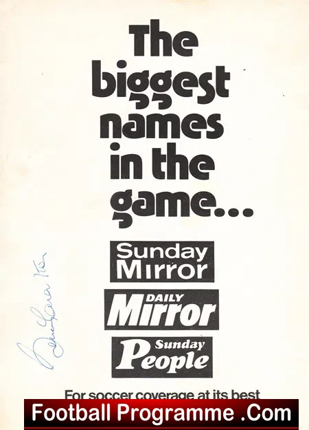 Glyn Pardoe Testimonial Manchester City 1977 Bobby Charlton Signed