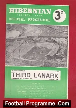 Hibernian Hibs v Third Lanark 1961