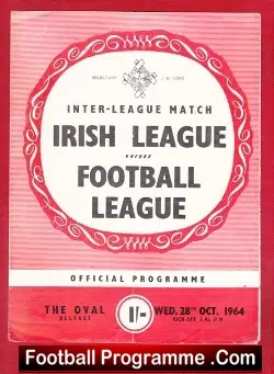 Irish League v Football League 1964 – The Oval – Belfast