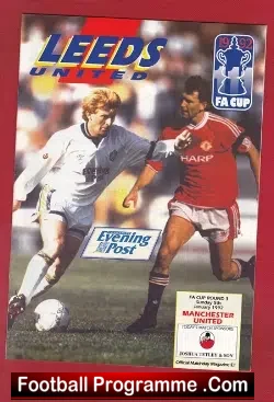 Leeds United v Manchester United 1992 - FA Cup - football programme