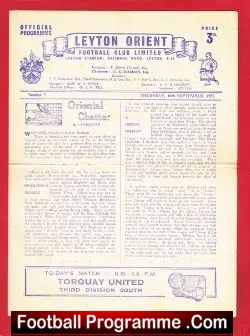 Leyton Orient v Torquay United 1953