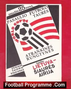 Lithuania v Northern Ireland 1993 - World Cup - football programme