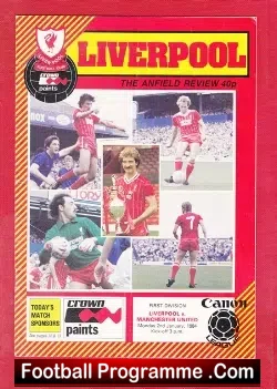 Liverpool v Manchester United 1984 - football programme