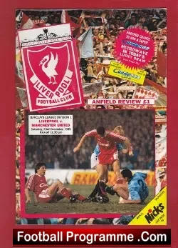 Liverpool v Manchester United 1989 - football programme