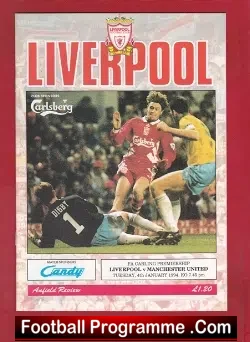 Liverpool v Manchester United 1994 - football programme