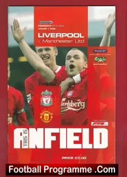 Liverpool v Manchester United 2003 - football programme