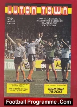 Luton Town v Manchester United 1985 - football programme