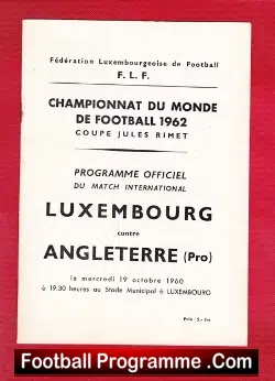 Luxembourg v England 1960 + Bobby Charlton