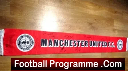 Manchester United Multi Signed Scarf 1992 - 1993 + Cantona - football programme