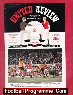 Manchester United v Birmingham City 1981 - football programme