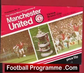 Manchester United v Bristol City 1978 - football programme