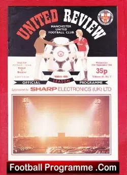 Manchester United v Burnley 1984 - Billy Garton Debut - football programme