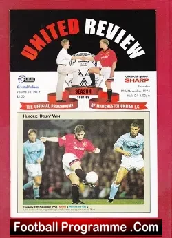 Manchester United v Crystal Palace 1994 - football programme