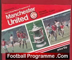 Manchester United v Ipswich Town 1977 - football programme