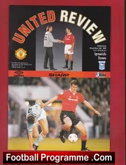 Manchester United v Ipswich Town 1993 - football programme