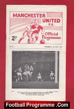 Manchester United v Manchester City 1963 - Youth Cup Semi G Best - football programme