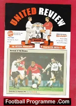 Manchester United v Port Vale 1994 - football programme
