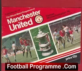 Manchester United v Wolves 1977 - football programme
