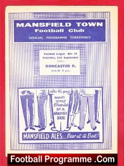 Mansfield Town v Doncaster Rovers 1961 - football programme