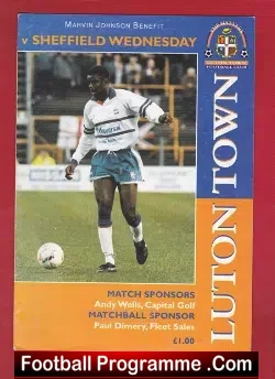 Marvin Johnson Testimonial Benefit Match Luton Town 1998 - football programme