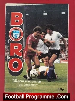 Middlesbrough v Manchester United 1981 - football programme