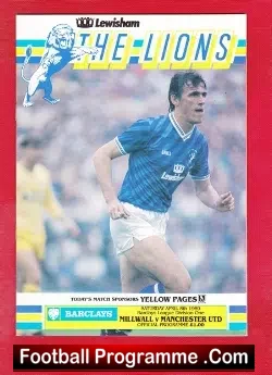 Millwall v Manchester United 1989 - Man Utd - football programme
