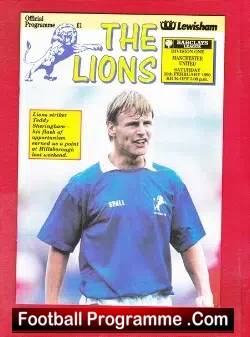 Millwall v Manchester United 1990 - Teddy Sheringham - football programme