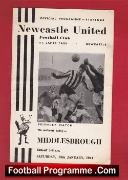 Newcastle United v Middlesbrough 1964 - football programme