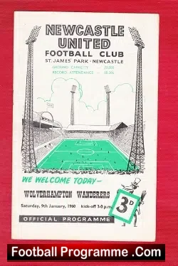 Newcastle United v Wolves 1960 - football programme